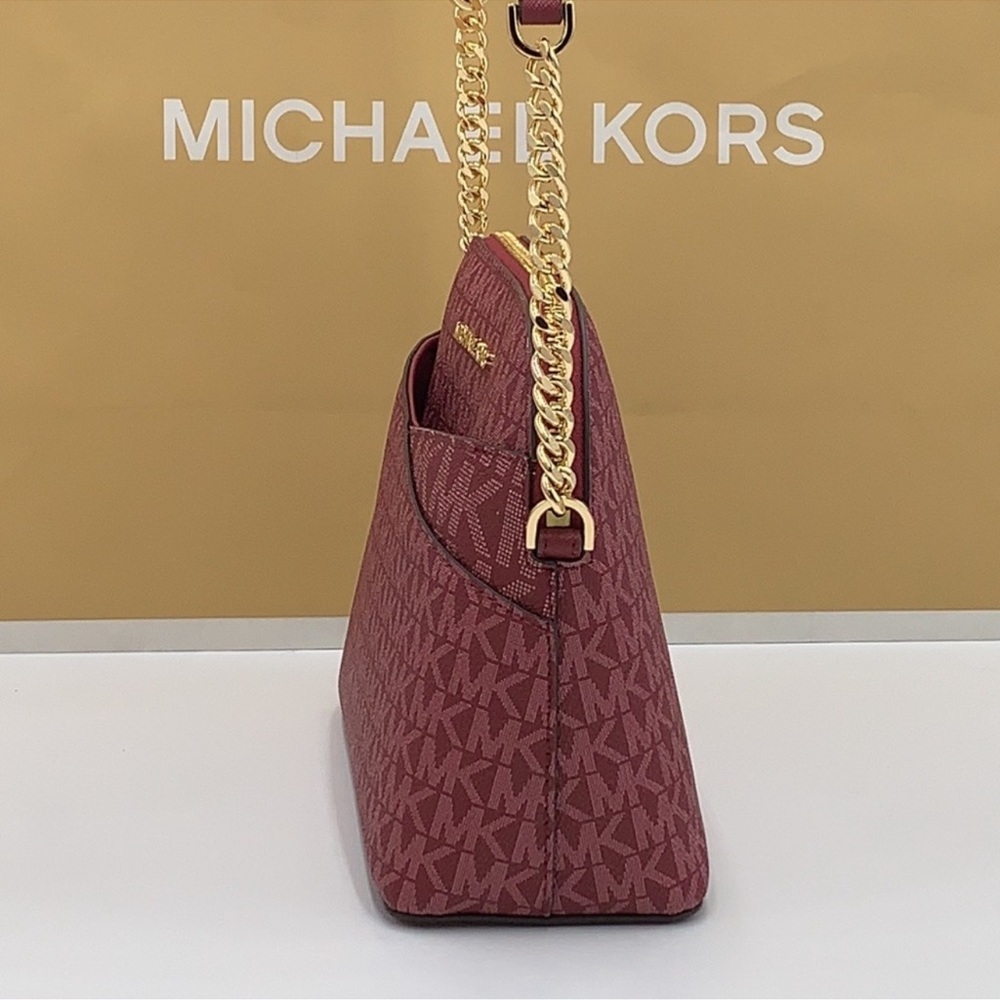 MICHAEL KORS Jet Set Medium Logo Dome Satchel Crossbody XCROSS XBODY
Mulberry - Picture 3 of 16